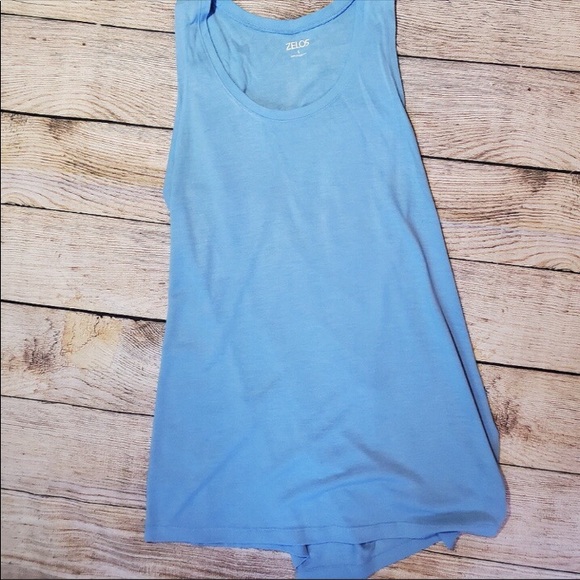 Blue zelos twisted back work out tank top - Picture 5 of 5